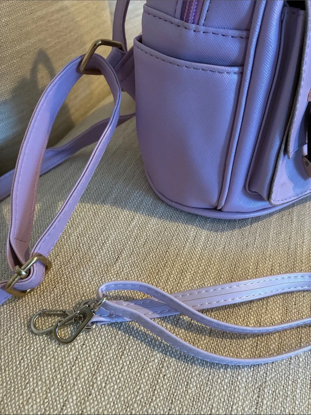 Kids Lavender Mini Backpack with Front Pocket - Unbranded